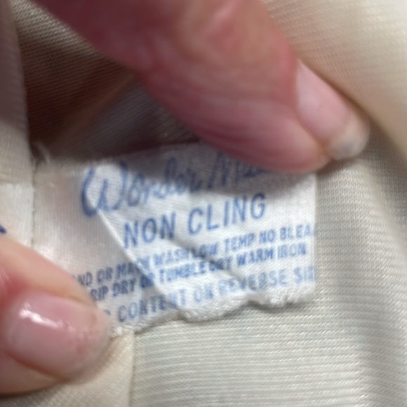Vintage wonder maid non-cling half slip cream lace elastic waist slit women’s S - Picture 9 of 11